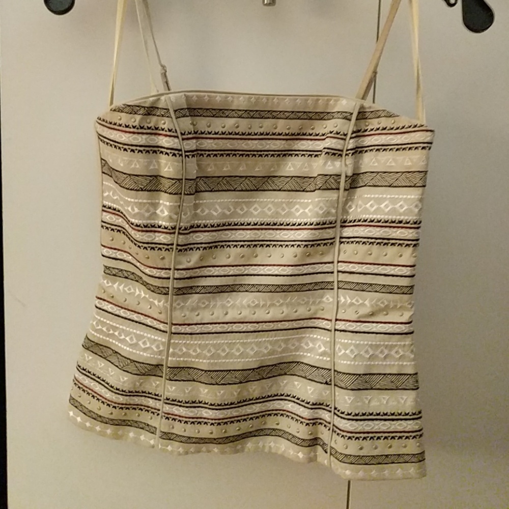 White House Black Market striped bustier top